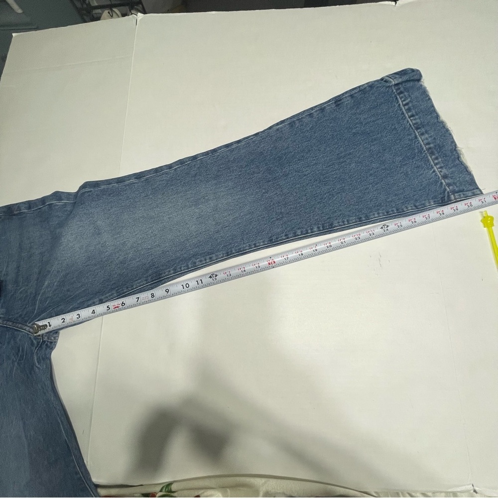 Express 70s flare mid-rise denim jeans. Size 2R. Distressed hem. NWT. MSRP $88. - Picture 13 of 15
